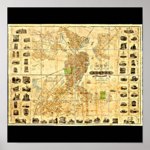 Poster-Vintag Boston Maps-20 Poster
