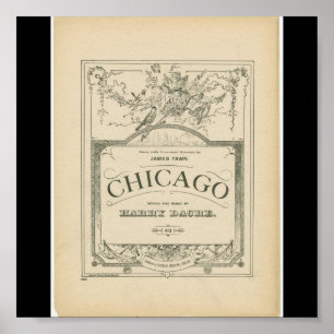 Poster-Vintag Chicago Art-Chicago Words & Music Poster