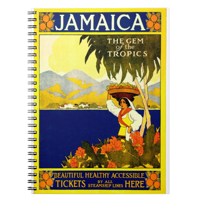 Poster Vintag de jamaica Notizblock (Vorderseite)