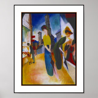 Poster Vintag Macke Zwei Frauen vor einem Shop