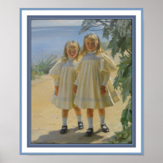 Poster Vintag P S Krøyer 1897 Døtrene Benzon