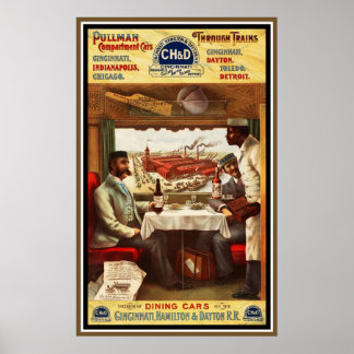 Poster Vintag Pullman Train Dining Cars