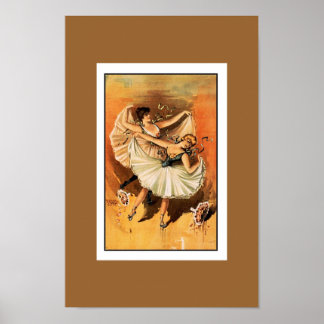 Poster Vintag Theater Zwei Balletttänzer