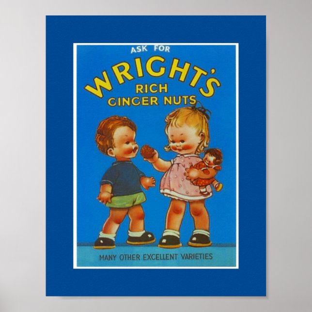 Poster Vintag Wright's Rich Ginger Nuts (Vorne)