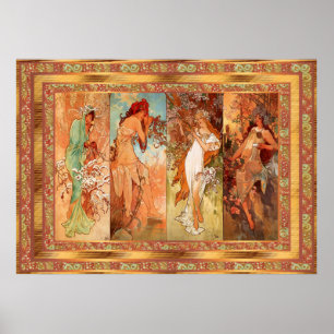 Poster Vintage Alphonse Mucha Panel Art Nouveau