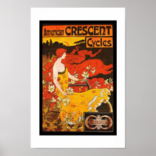 Poster Vintage American Crescent Cycles