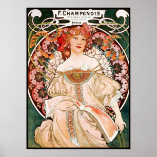 Poster Vintage Art Alfons Mucha F Champenois