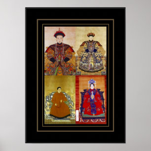 Poster Vintage Art Chinesische Kaiserin Collage