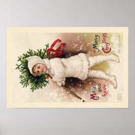 POSTER: VINTAGE CHRISTMAS ILLUSTRATION POSTER