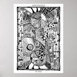 Póster Vintage Dibujos Blanco y Negro Poster