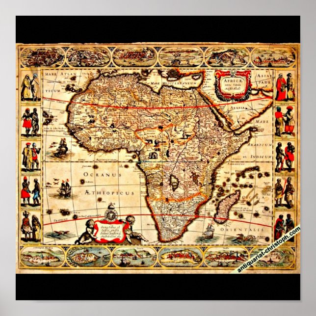 Poster-Vintage Karten-Jodocus Hondius 43 Poster (Vorne)