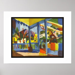 Poster Vintage Kunst August Macke Terrasse