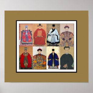 Poster Vintage Kunst Chinesischer Adel Collage