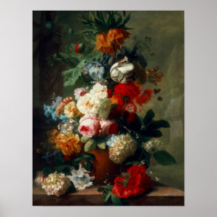 Poster Vintage-Kunst Stillleben Blumen
