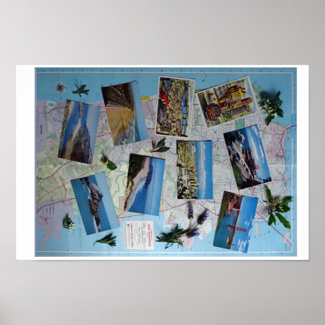 Poster Vintage Landschaft von San Francisco (Vorne)