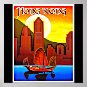 Poster-Vintage-Reise Kunst-Hong Kong Poster