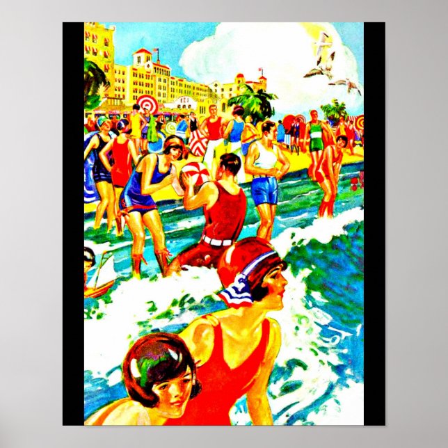 Poster Vintage Reisen Art-Beach (Vorne)
