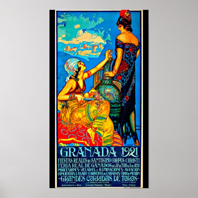 Poster-Vintage Reisen nach Granada Poster (Vorne)