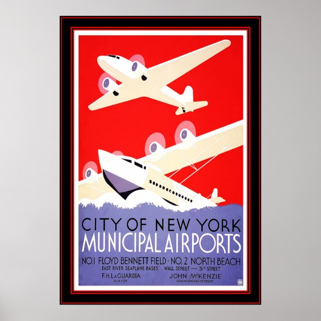 Poster Vintage Travel New York Flughäfen (Vorne)