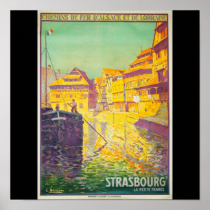 Poster Vintage Travel-Straßburg