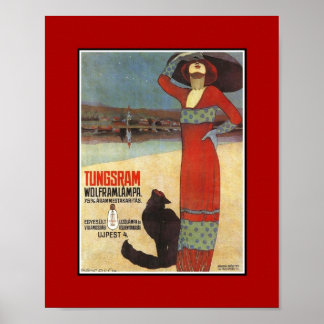 Poster Vintage Werbung Tungsram Light Bulbs