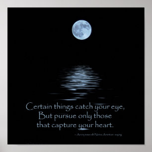 POSTER, Vollmond und Indianerisches Sprichwort Poster