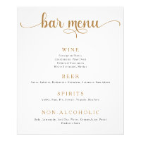 Poster vom "Gold and Off White Wedding Bar Menu"