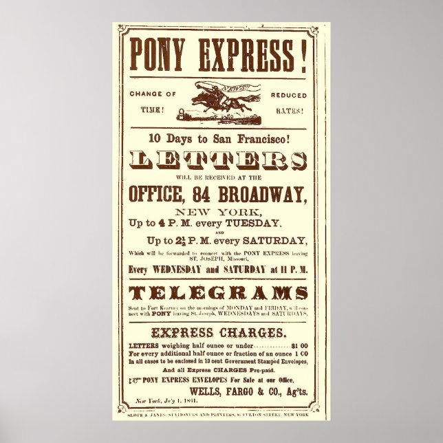 Poster vom Pony Express: Amerikanische Geschichte (Vorne)