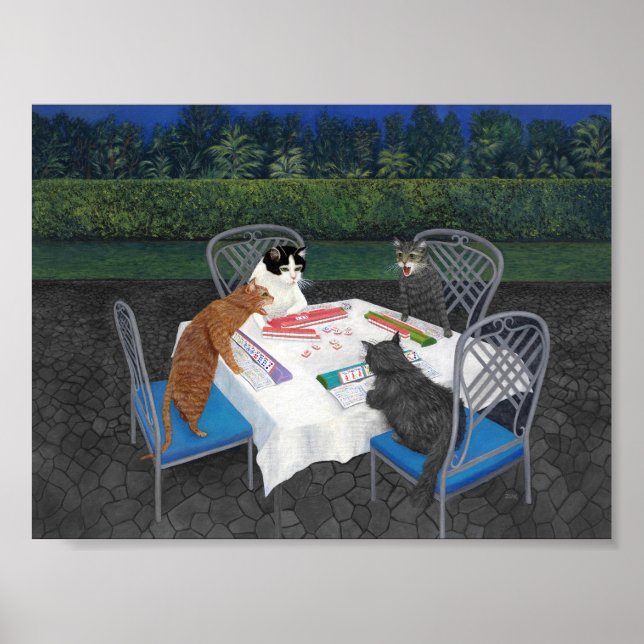 Poster von Katzen spielen Mahjongg 2 (Vorne)