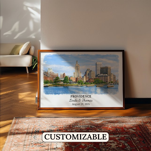 Poster von Providence Rhode Island, Aquarell, Maßa (Von Creator hochgeladen)