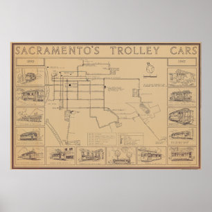 Poster von Sacramento Trolley Cars 1890-1947