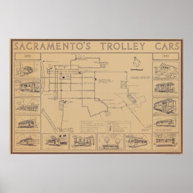 Poster von Sacramento Trolley Cars 1890-1947 (Vorne)