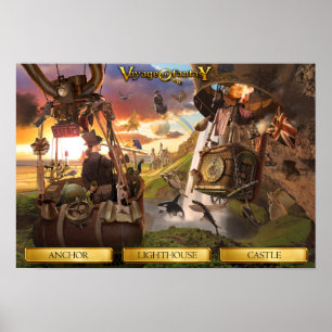 Poster Voyage to Fantasy - Hot Air Balloon