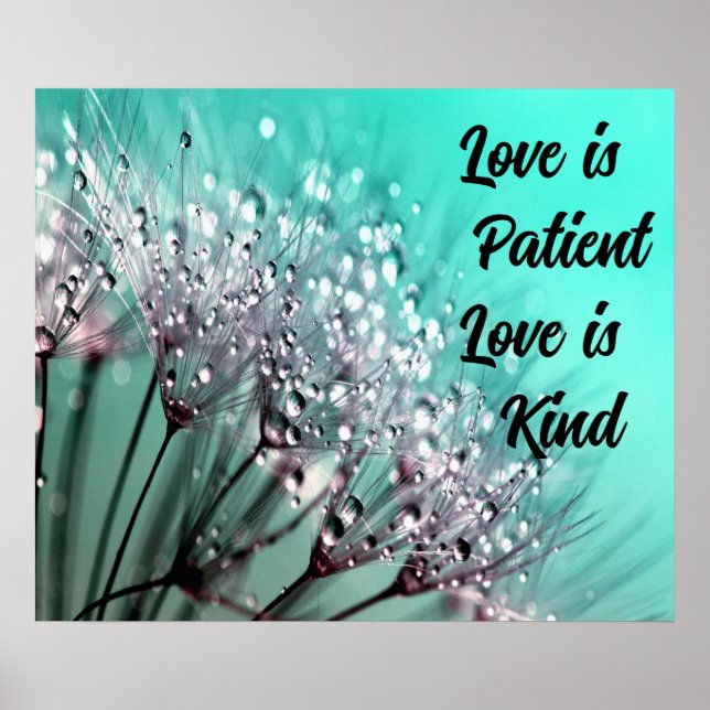 Poster Wall Art Silver Dandela Botanisches Zitat (Vorne)