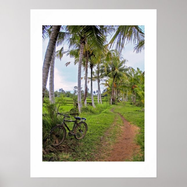 Poster weiß (18" x 24") Ubud Bike Bali (Vorne)