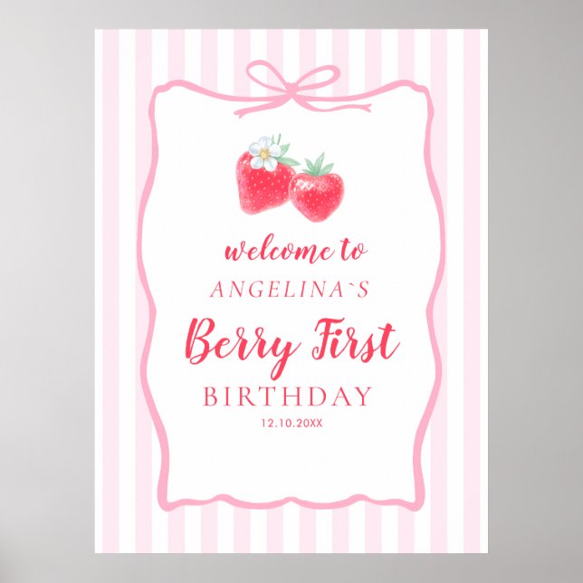  Poster Welcome Berry-Themed First Birthday  (Vorne)