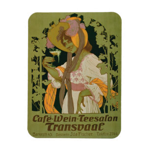 Poster Werbung "Transvaal" ein Kaffee, Wein und Magnet