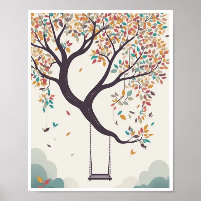 Poster whimsical tree swing hangroom Decke (Vorne)
