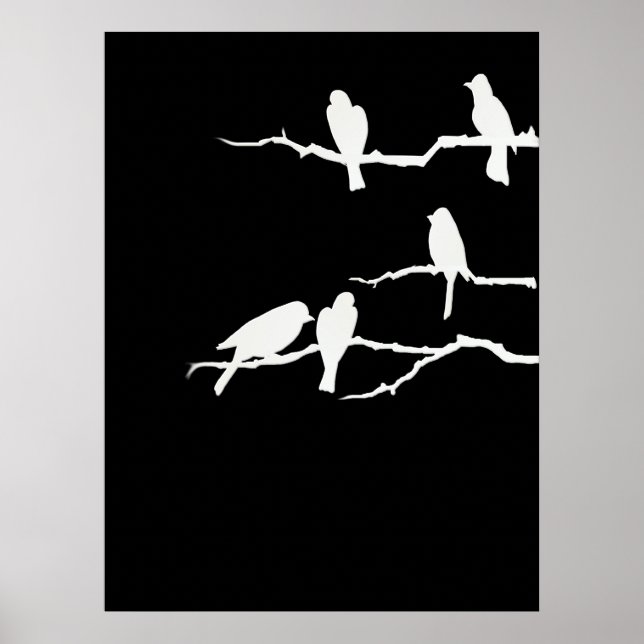 Poster "White Bird Silhouette" (Vorne)