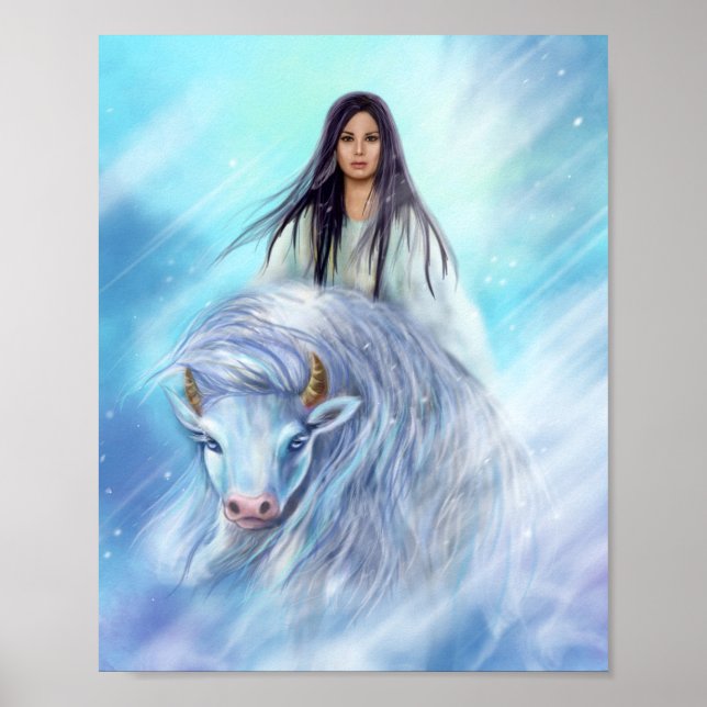 Poster White Buffalo Calf Frau (Vorne)