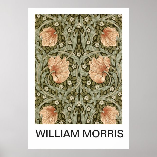 Poster - William Morris Peach Floral Print (Vorne)