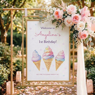 Poster Willkommens-Geburtstagsfeier.