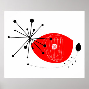 Poster with abstract modern print
