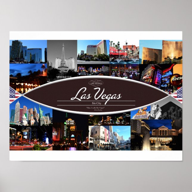 Poster with Scenes from Las Vegas (Vorne)
