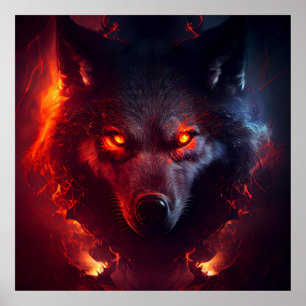 Poster Wolf Fire