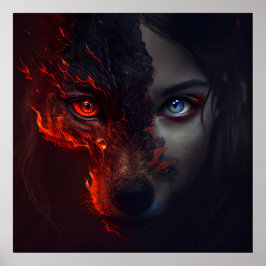 Poster Wolf Fire