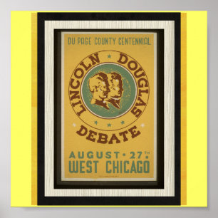 Poster-WPA Chicago-Lincoln Douglas Debatten Poster