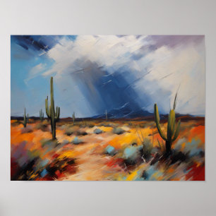 Poster Wüste Regen Abstrakt