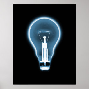 Poster - X-RAY LIGHT BULB BLACK BLUE