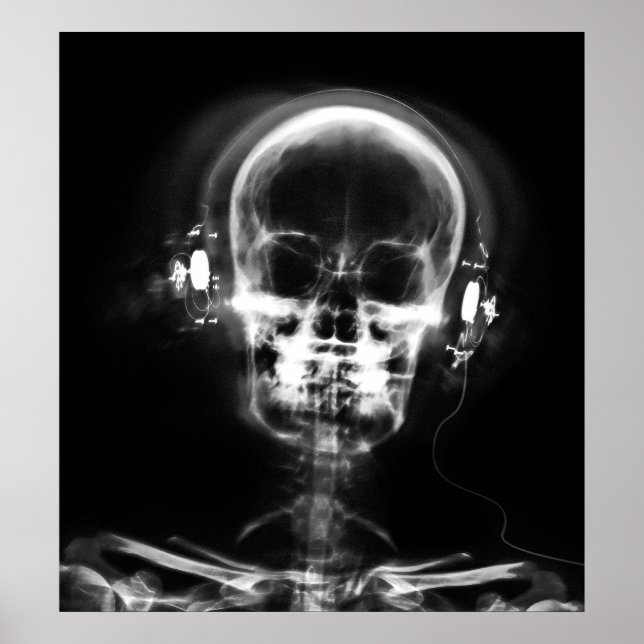 POSTER- X-RAY MUSIC SKELETON BLACK GRAY B&W POSTER (Vorne)